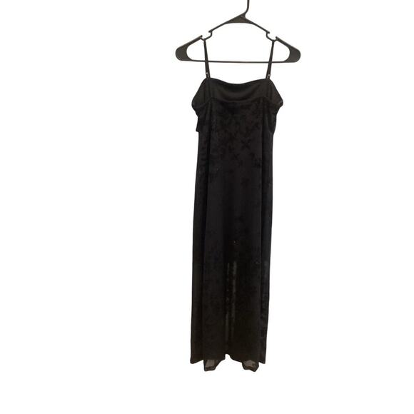 Vintage Womens Slip Dress Size Small Black Glitter Sheer Overlay Y2K HOCO Prom - Picture 5 of 8
